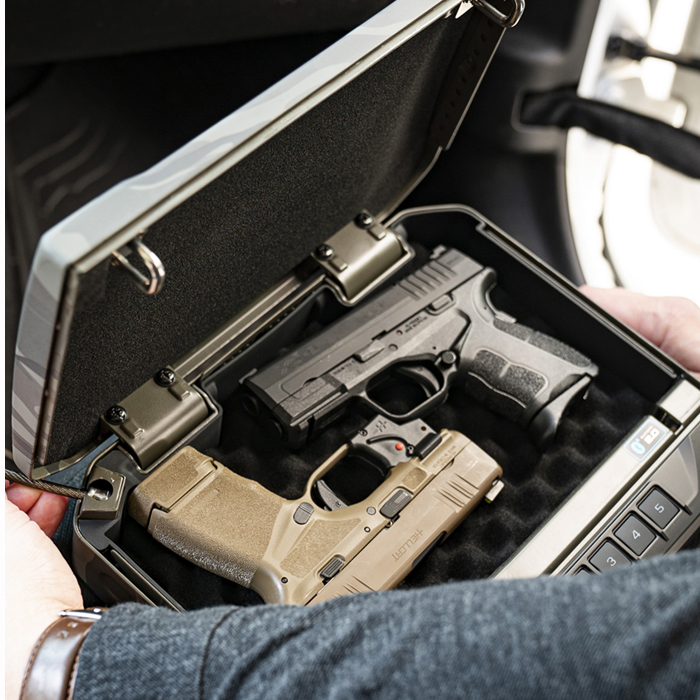 Vaultek VS20i Compact Biometric Bluetooth Smart Handgun Safe Open With Guns