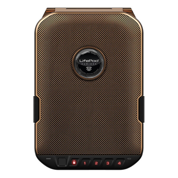 LifePod 2.0 Humidor in antique brass Biometric Portable Lockbox (LifePod 2.0 Humidor Biometric Portable Lockbox LH20B-AB