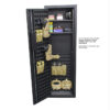 V-Line Tactical Closet Vault In-Wall Safe 51653-S FBLK Open Full With Handguns, 2 Shelf Kits & Molle Board Kit 2