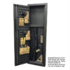 V-Line Tactical Closet Vault In-Wall Safe 51653-S FBLK Open Full With 2 Rifles and Hand Guns