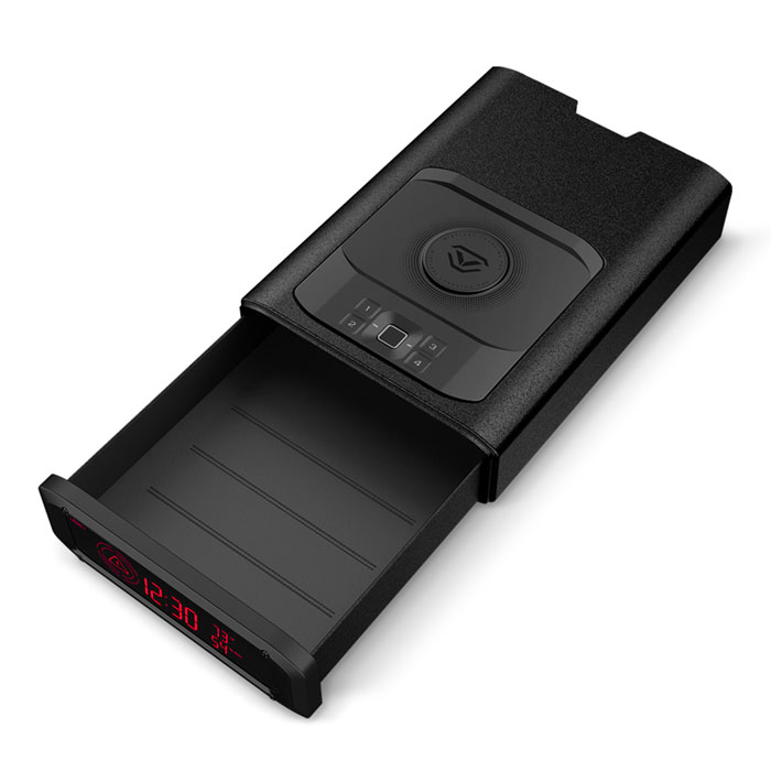 Open Top View of Vaultek DS2i Smart Station Multi-Functional Slider Safe with Wireless Phone Charger