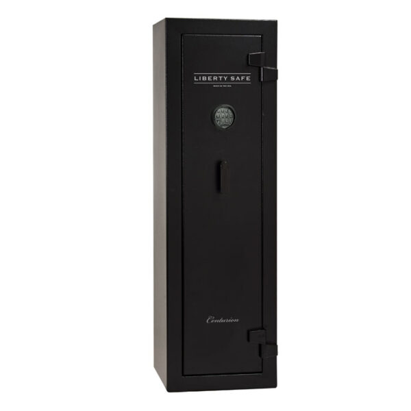 Closed Liberty Centurion Deluxe 12-Gun Safe: Electronic Lock, 30-Mins Fire Protection, Black