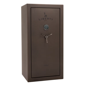 Closed Liberty Colonial 23-Gun Safe: E-lock, 75-Minute Fire Protection, Textured Bronze