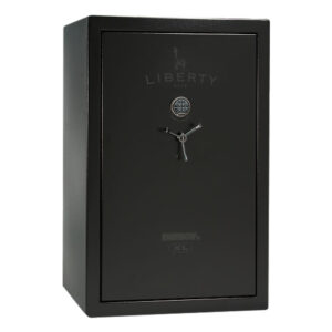 Closed Liberty Fatboy Jr XL 60-Gun Safe: E-lock, 75-Minute Fire Protection, Texture Black
