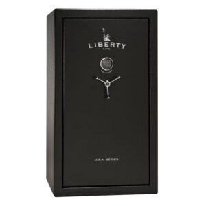 Closed Liberty USA 36-Gun Safe: E-lock, 60-Minute Fire Protection, Black